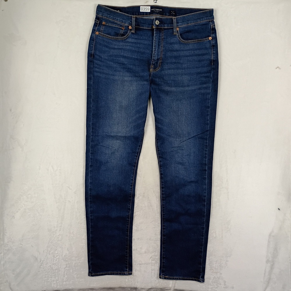 Lucky Brand Jeans Mens 36/34 Blue Athletic Slim Fit Dark Wash Denim Casual Pants